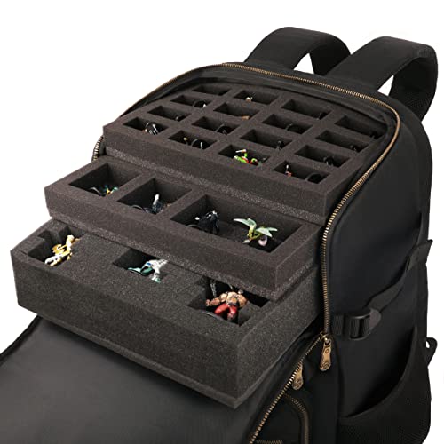 ENHANCE DnD Backpack - RPG DM Bag for Dungeons and Dragons - Travel DnD Bag Organizer fits 6-8 Books Upright, 18" Laptop/DM Screen Slot, Miniature Storage Foam Trays, Accessories Pockets, Map Strap - Image 3