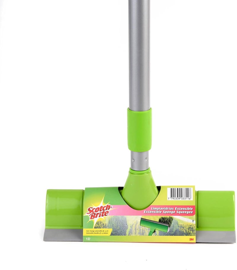 Scotch Brite Scotch-Brite Extendable Window Cleaner with Telescopic Stick - Green and Grey - Image 2