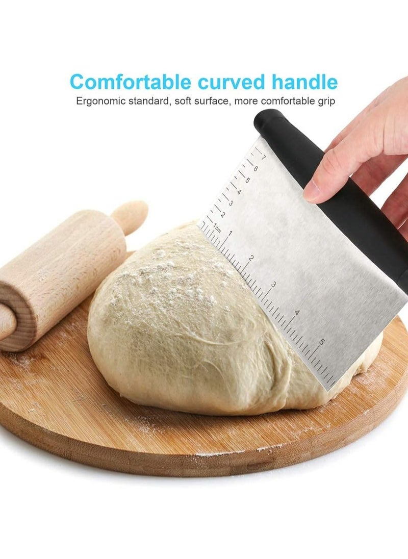Pro 6-Inch Bench Dough Scraper and Cutter, Stainless Steel Pastry Tool (1 Pack)