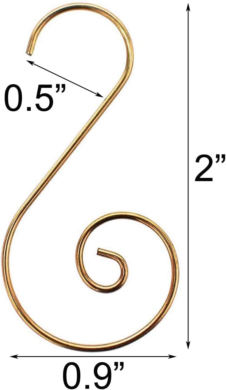 Tantrix Ornament Hooks, Christmas Ornament Hangers, Christmas Tree Hanger Baubles Ball Metal Hooks Xmas Decoration S Hooks, 45mm 100 PCS - Image 2