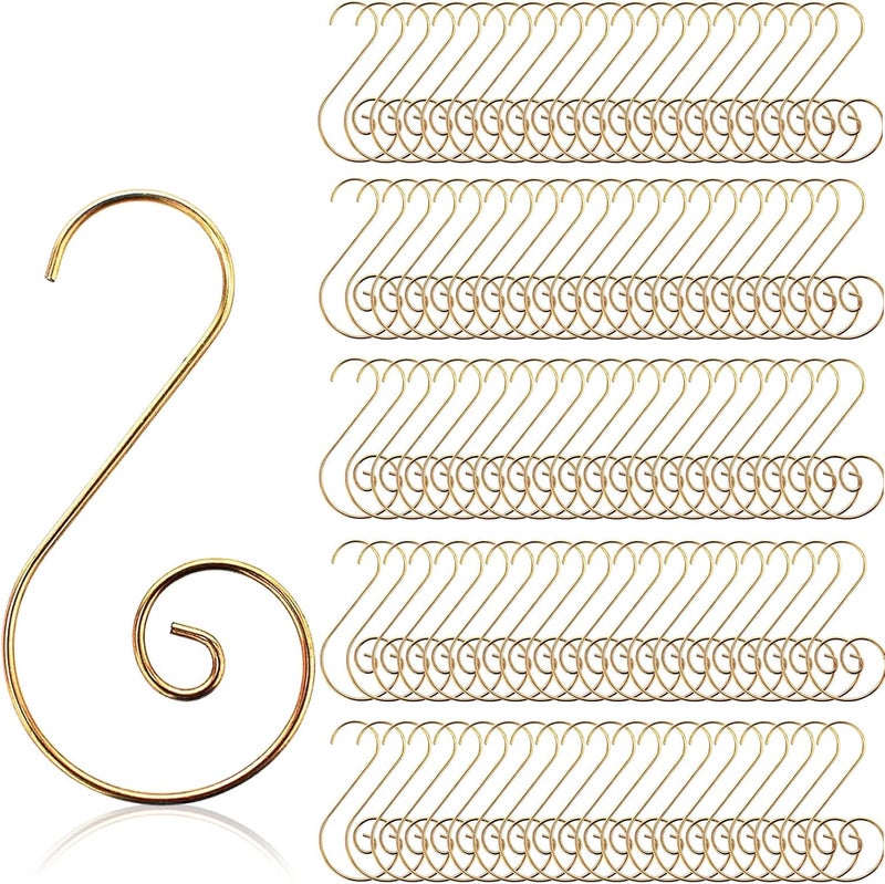 Tantrix Ornament Hooks, Christmas Ornament Hangers, Christmas Tree Hanger Baubles Ball Metal Hooks Xmas Decoration S Hooks, 45mm 100 PCS - Image 1