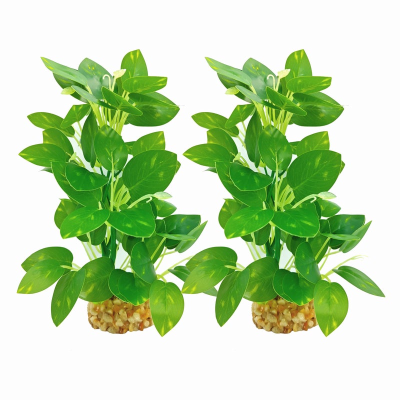 Holyenten Silk Aquarium Plants 2Pack 98 Inch Artificial Plastic Fish Fish Habitat Decor Small to Moderate Size Aquarium Decorations Safe Green Plants for Freshwater Tanks - Image 2