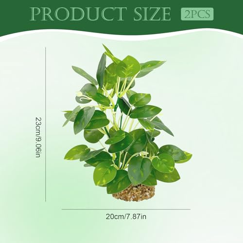 Holyenten Silk Aquarium Plants 2Pack 98 Inch Artificial Plastic Fish Fish Habitat Decor Small to Moderate Size Aquarium Decorations Safe Green Plants for Freshwater Tanks - Image 3