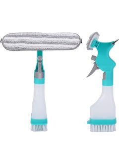 Juflix Juflix Multifunction Window Cleaner ToolWindow Vacuum Squeegee Cordless4 in 1 Kit with Spray Bottle Squeegee and Microfiber Washer Head Home Glass Refillable Bottle Builtin Squeegee 