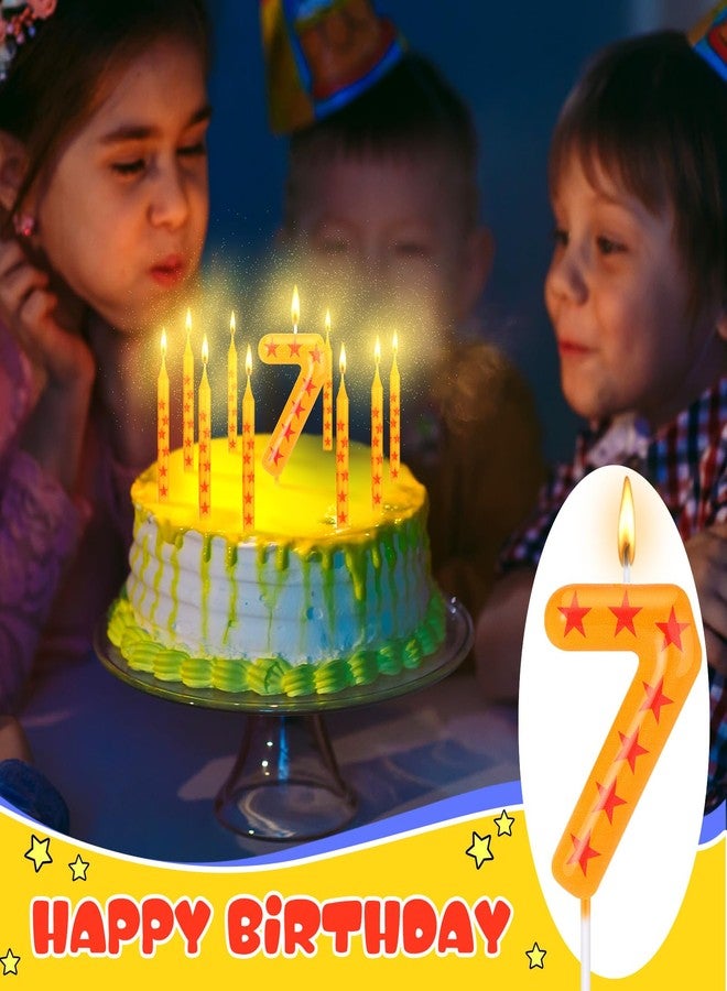 مجموعة شموع عيد ميلاد بتصميم تنين أنمي، مزينة بنجوم صفراء وحمراء، مع زينة كعكة عيد ميلاد رقمية وشموع رفيعة، مناسبة لمستلزمات حفلات أعياد ميلاد الأطفال (رقم 7). - Image 5