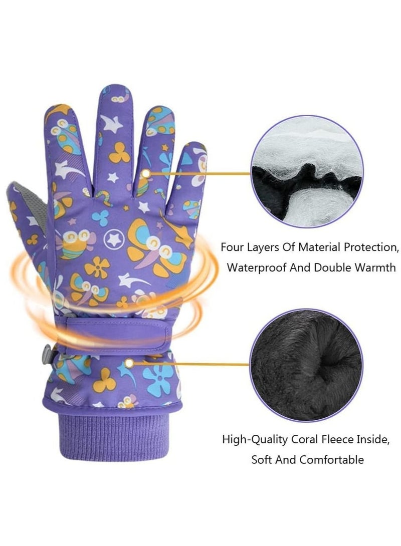 Captaintech Kids Winter Gloves, Children Warm Stretchy Knitted Cuff Mittens for Boys and Girls Outdoor Sports Ski Cycling Running 4-6 Years - Image 4