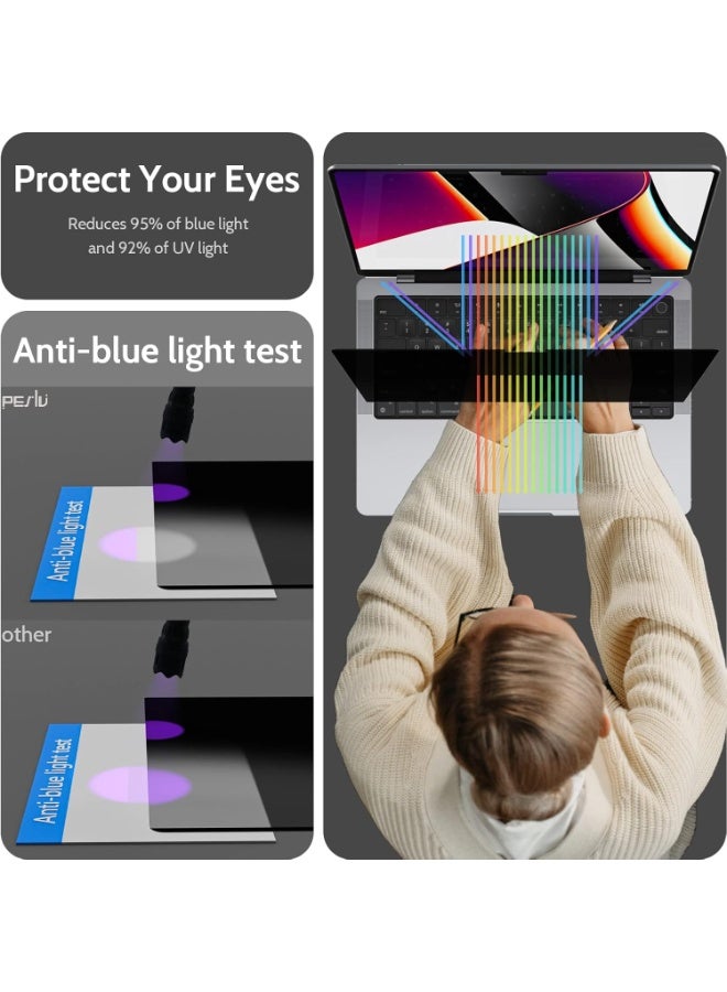 KISSUN Privacy Screen Compatible With MacBook Pro 14 Inch (2021-2023, M1, M2, M3)-A2918 A2992 A2442 A2779, Magnetic Removable Matte Anti Blue Light Glare Filter 14inch Privacy Screen Protector for Mac - Image 5