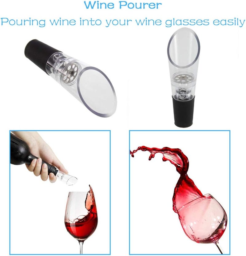 HOWTOOL Electric Wine Bottle Opener Automatic Wine Opener Rechargeable Electric Corkscrew with Wine Aerator,Foil Cutter,Wine Stopper,USB-C Charge Cable, Wine Gifts For Women Wine Lovers(Silver) - Image 4