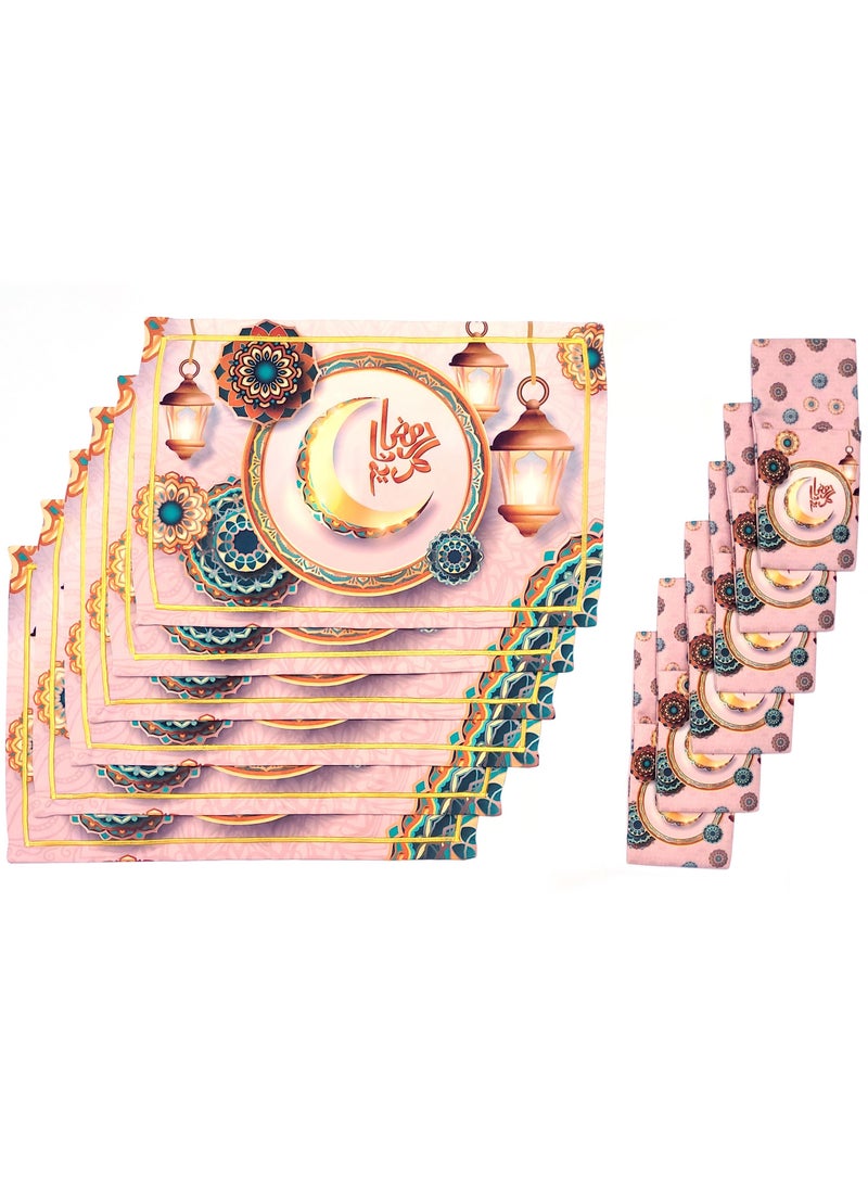 Alwan Ramadan Set of 6 Place Mats and 6 Cutlery Holders - Image 1