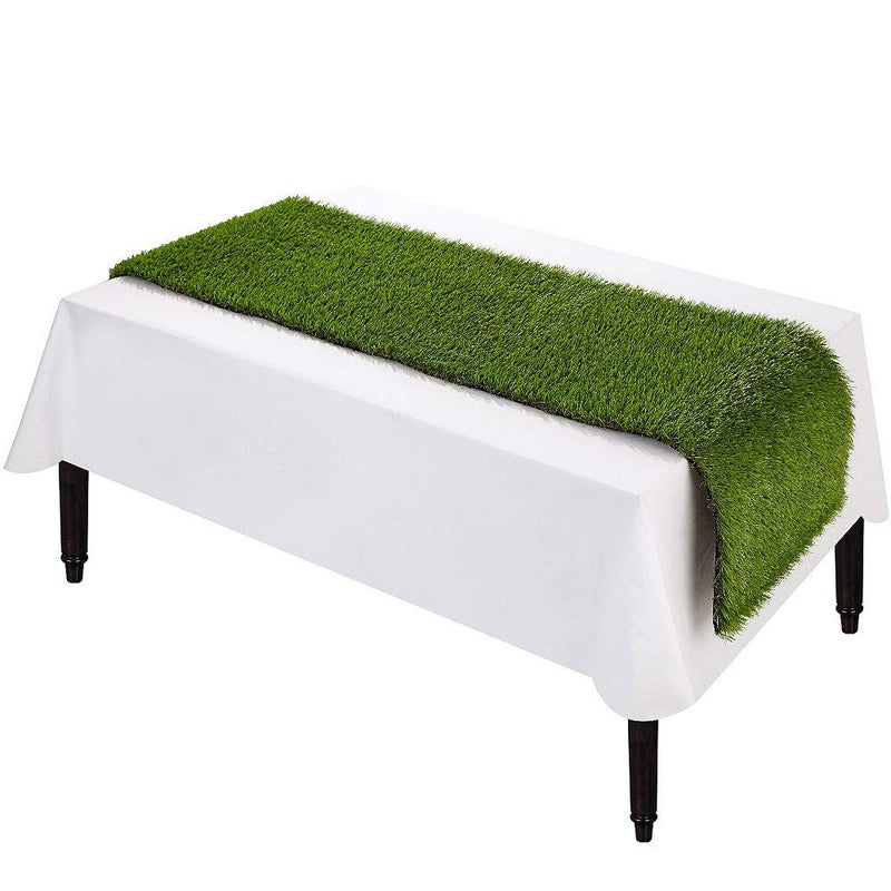 Talking Tables Reusable Fake Artificial Grass Table Runner-1.5m Indoor & Outdoor Use-Easter Decorations  Superbowl  Moss for Fairy Garden  Minecraft Party  Soccer - Image 2
