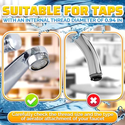 SIMAX 4Pcs Bathroom Faucet Aerator Replacement - 15"/16" 24mm Kitchen Bathroom Sink Attachment High Flow Aerator for Sink Faucet Aerators M24 Male Thread - Image 5