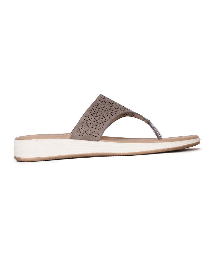 Bata Women's ZOFIA THONG Fashion Slipper's GREY - 3 UK (5712914) - Image 2