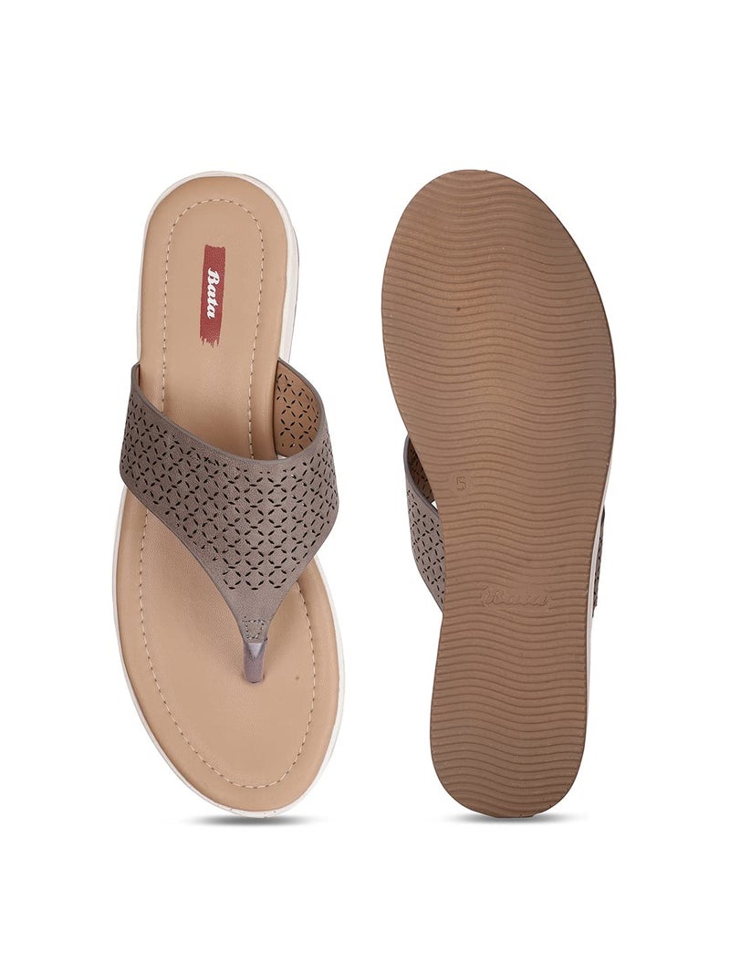 Bata Women's ZOFIA THONG Fashion Slipper's GREY - 3 UK (5712914) - Image 4