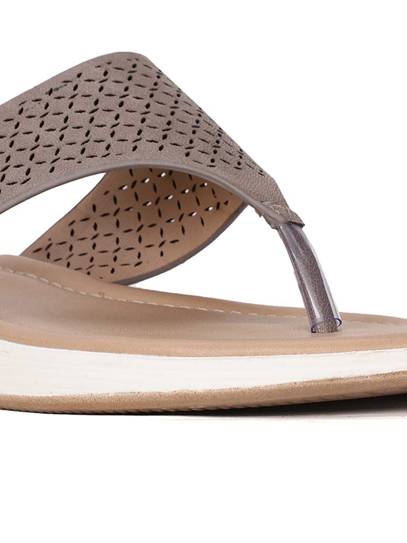 Bata Women's ZOFIA THONG Fashion Slipper's GREY - 3 UK (5712914) - Image 5