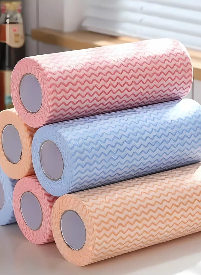 ركسو مناديل تنظيف للمطبخ، قابلة للغسل وسريعة الجفاف، مناشف اطباق غير منسوجة لتنظيف المطبخ، لفة مناديل فائقة الامتصاص وقابلة لاعادة الاستخدام. - Image 1