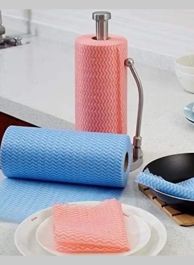 ركسو مناديل تنظيف للمطبخ، قابلة للغسل وسريعة الجفاف، مناشف اطباق غير منسوجة لتنظيف المطبخ، لفة مناديل فائقة الامتصاص وقابلة لاعادة الاستخدام. - Image 4