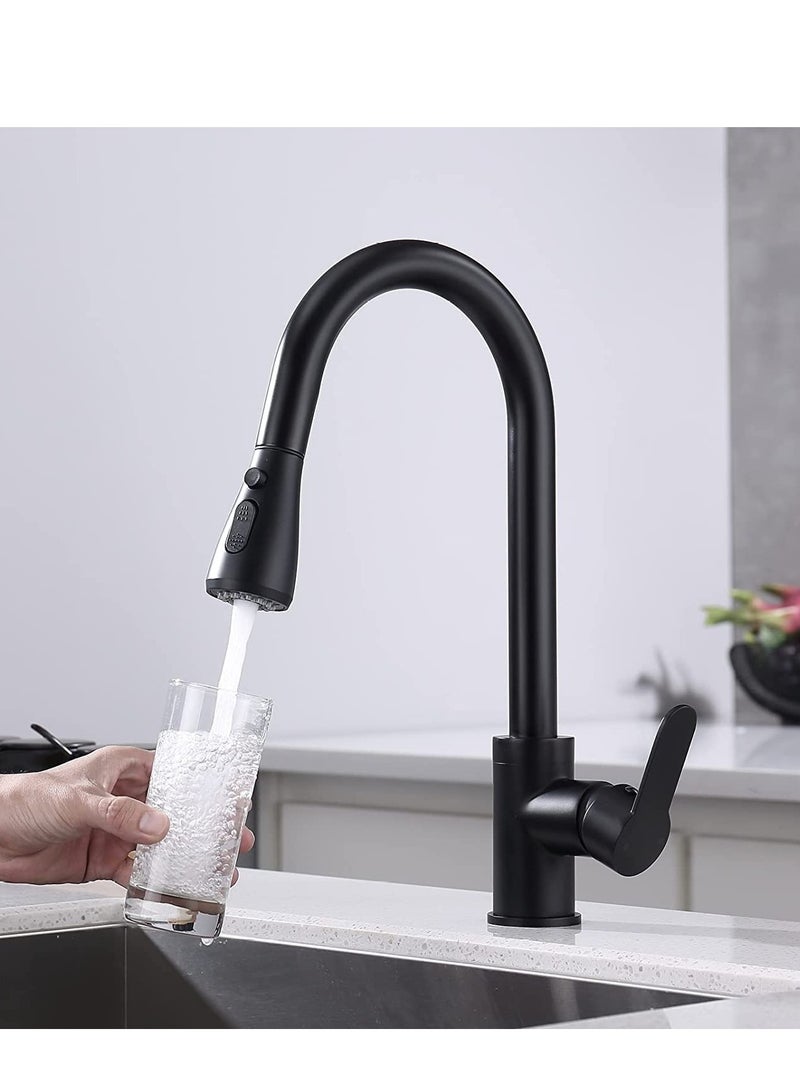 Loquat Kitchen Faucets with Pull down Sprayer Single Handle Kitchen Faucet 360° Stainless Kitchen Sprayer with 2 Spraying Modes - Image 5