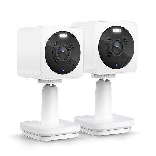 WYZE Cam OG Indoor/Outdoor 1080p Wi-Fi Smart Home Security Camera with Color Night Vision, Motion Detection, 2-Way Audio, Compatible with Alexa & Google, White (2-Pack), Free Expert Setup - Image 1
