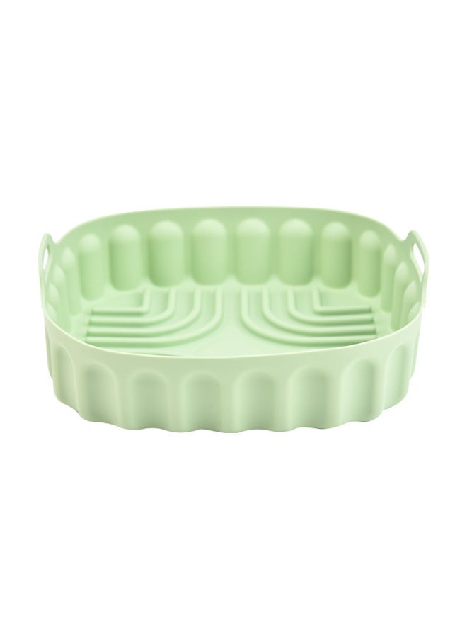Air Fryer Silicone Baking Pan Reusable Silicone Pot Mat Creative Cake Mold High Temperature Resistant Oil Resistant Steaming Pan-Specifications:Large Green [pp Bag]  - Image 1