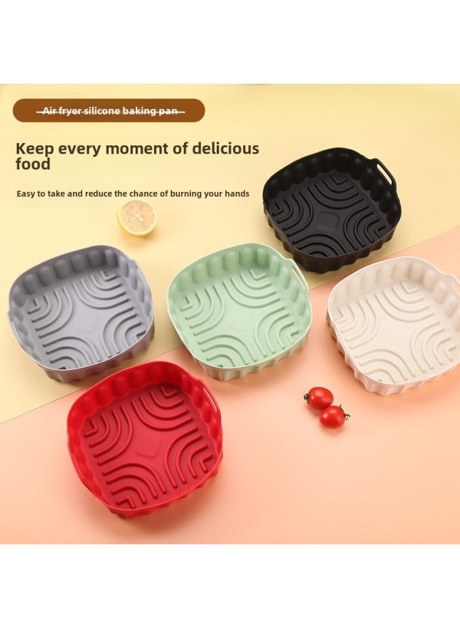Air Fryer Silicone Baking Pan Reusable Silicone Pot Mat Creative Cake Mold High Temperature Resistant Oil Resistant Steaming Pan-Specifications:Large Green [pp Bag]  - Image 2