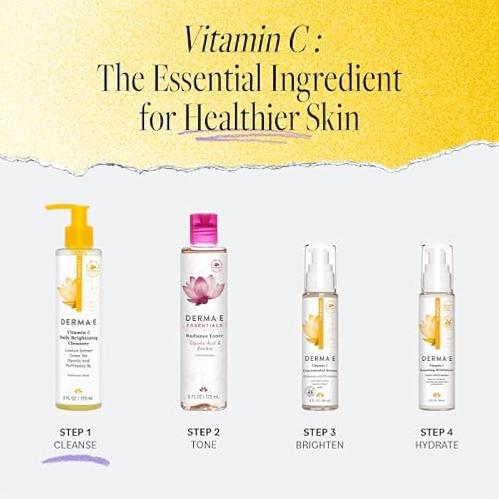 derma-e Derma E Vitamin C Daily Brightening Cleanser, 6 Fl Oz, Hydrating Cleanser to Help Even Skin Tone, Moisturizing Face Wash for a Radiant Glow - Image 5