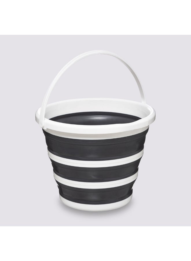 Five Simply Smart Round Collapsible Bucket White and Grey 10 L 169157 - Image 1