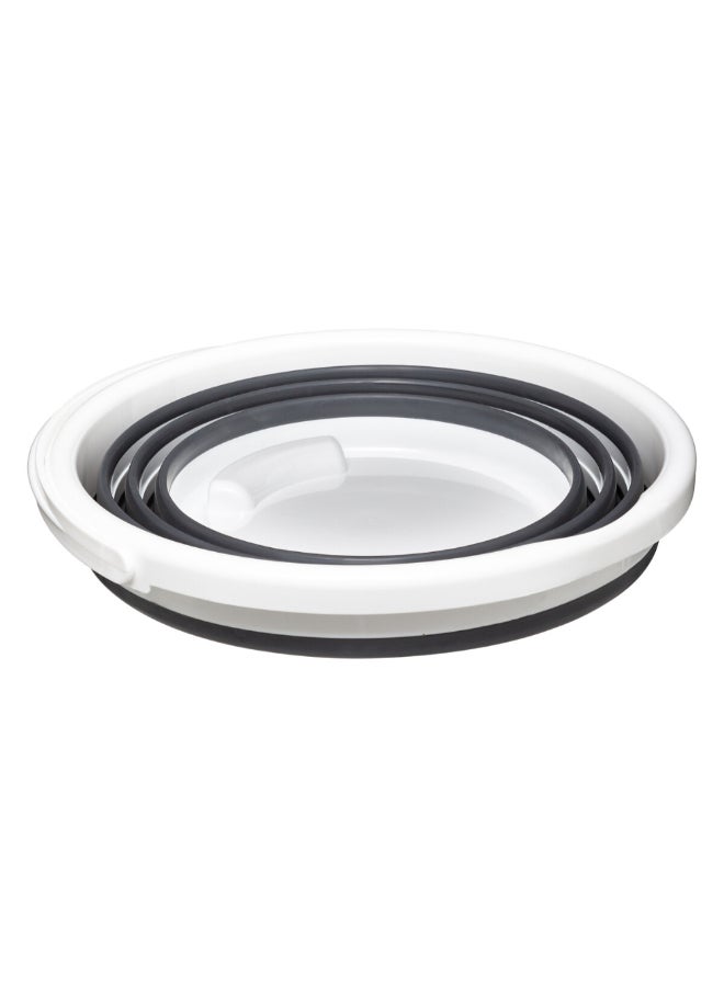 Five Simply Smart Round Collapsible Bucket White and Grey 10 L 169157 - Image 2