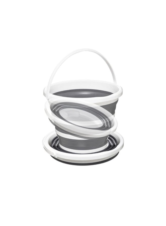 Five Simply Smart Round Collapsible Bucket White and Grey 10 L 169157 - Image 5