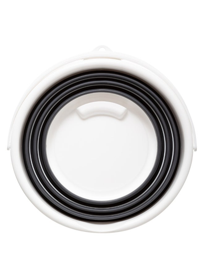 Five Simply Smart Round Collapsible Bucket White and Grey 10 L 169157 - Image 4