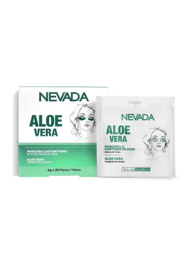 Nevada Aloe Vera Under Eye Masks - Hydrate and Soothe Eye Contour 20 Pairs