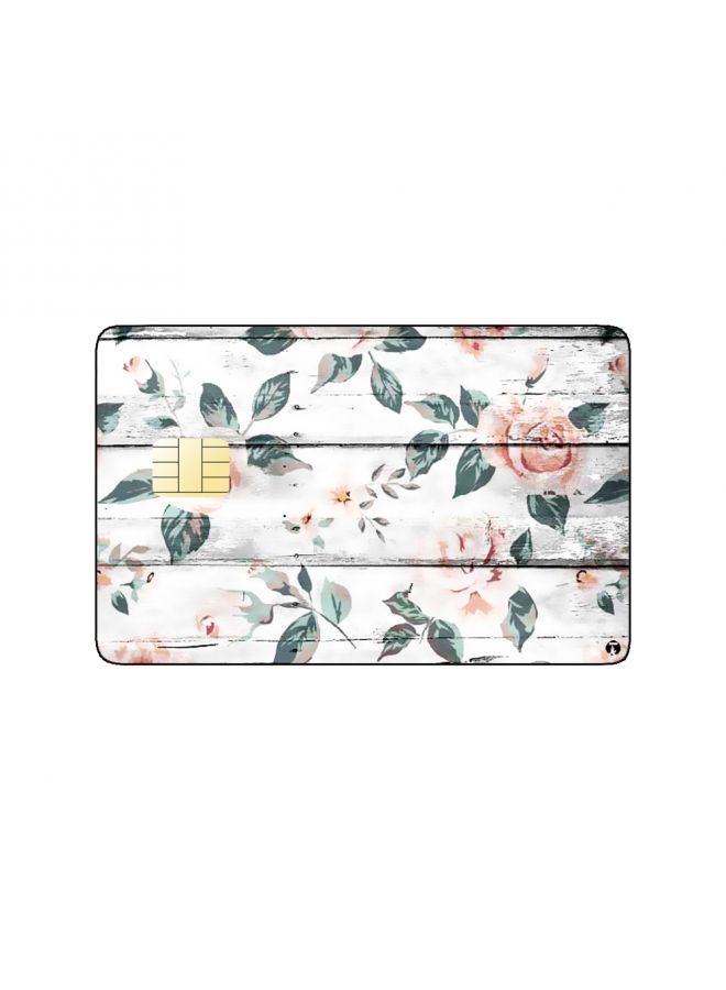 RKN PRINTED BANK CARD STICKER Beautiful Pink Flowers Drawing - Image 2