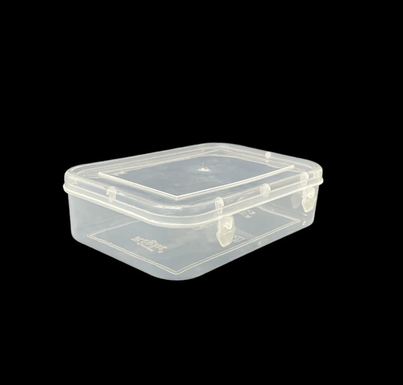 URBAA Plastic Small Storage Boxes Container With Lock Lid, Jewellery Case Organiser(PUREPACK33-12) 200Ml (Clear, 13 X 9 X 4 Cm) - Set Of 12, Rectangular - Image 3