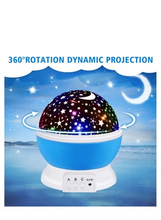 Sun And Star Lighting Lamp 4 LED Bead 360 Degree Romantic Room Rotating Cosmos Star Projector With 59 Inch USB Cable, Light Lamp Starry Moon Sky Night Projector Kid Bedroom Blue - pzsku/Z8B33C4E37A17558FED9AZ/45/_/1658487186/e99a146b-a46f-48bf-8596-b05e155d0c65