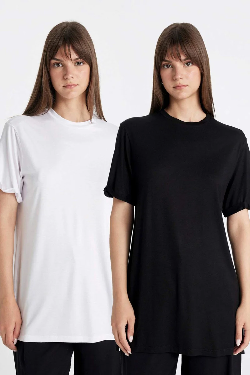 ديفاكتو Regular Fit Short Sleeve 2 Pack T-Shirt Tunic