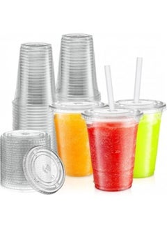 Generic 50-Piece Disposable Plastic Cup with Flat Lid,250 ML  - Image 2