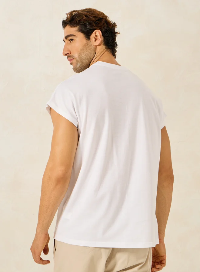 Styli Styli Cap Sleeve Cotton Rich Oversized T-Shirt