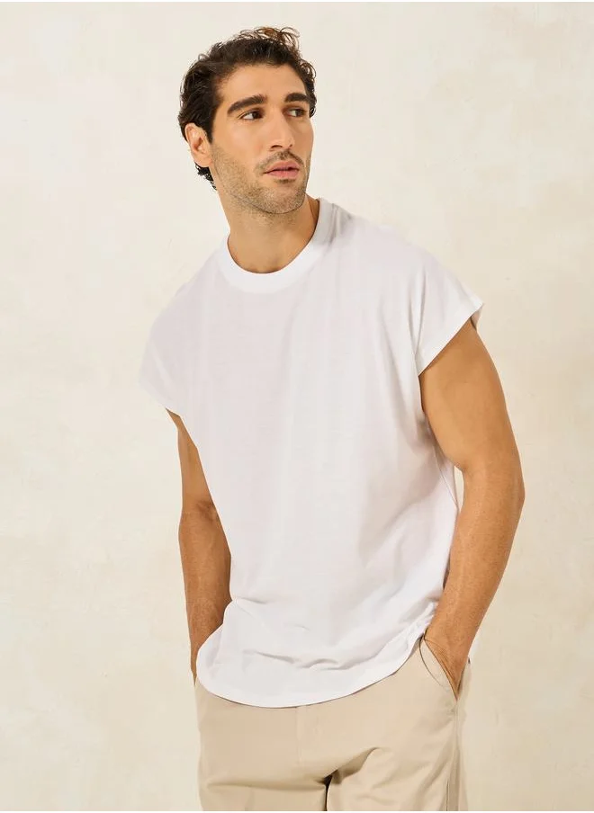 ستايلي Cap Sleeve Cotton Rich Oversized T-Shirt