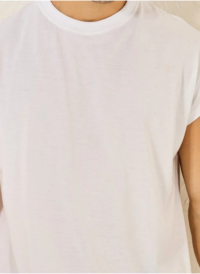 ستايلي Cap Sleeve Cotton Rich Oversized T-Shirt