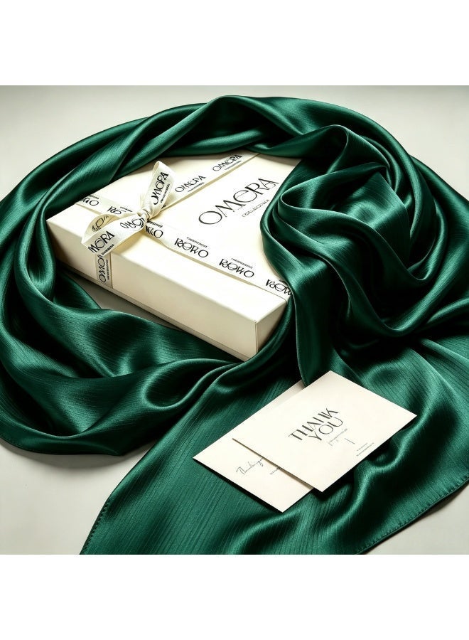 Women’s summer island-style silk crepe headscarf; a shimmering silk scarf that is light, breathable and radiant - Image 4