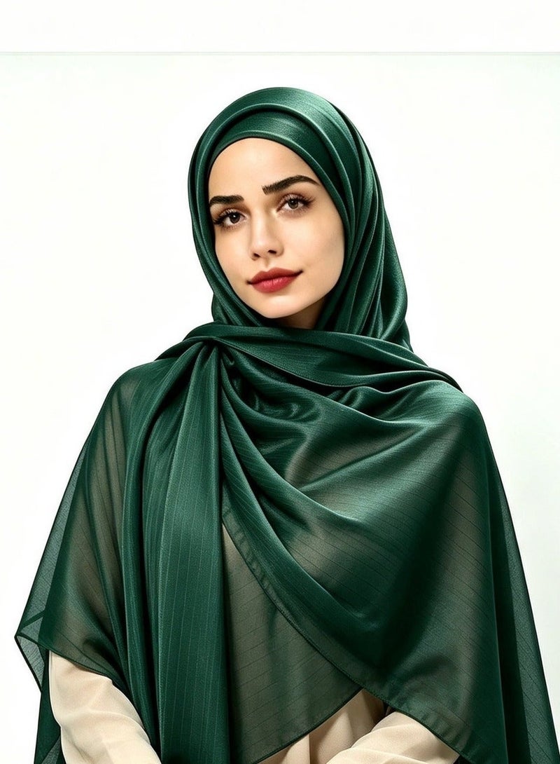 Women’s summer island-style silk crepe headscarf; a shimmering silk scarf that is light, breathable and radiant - Image 2