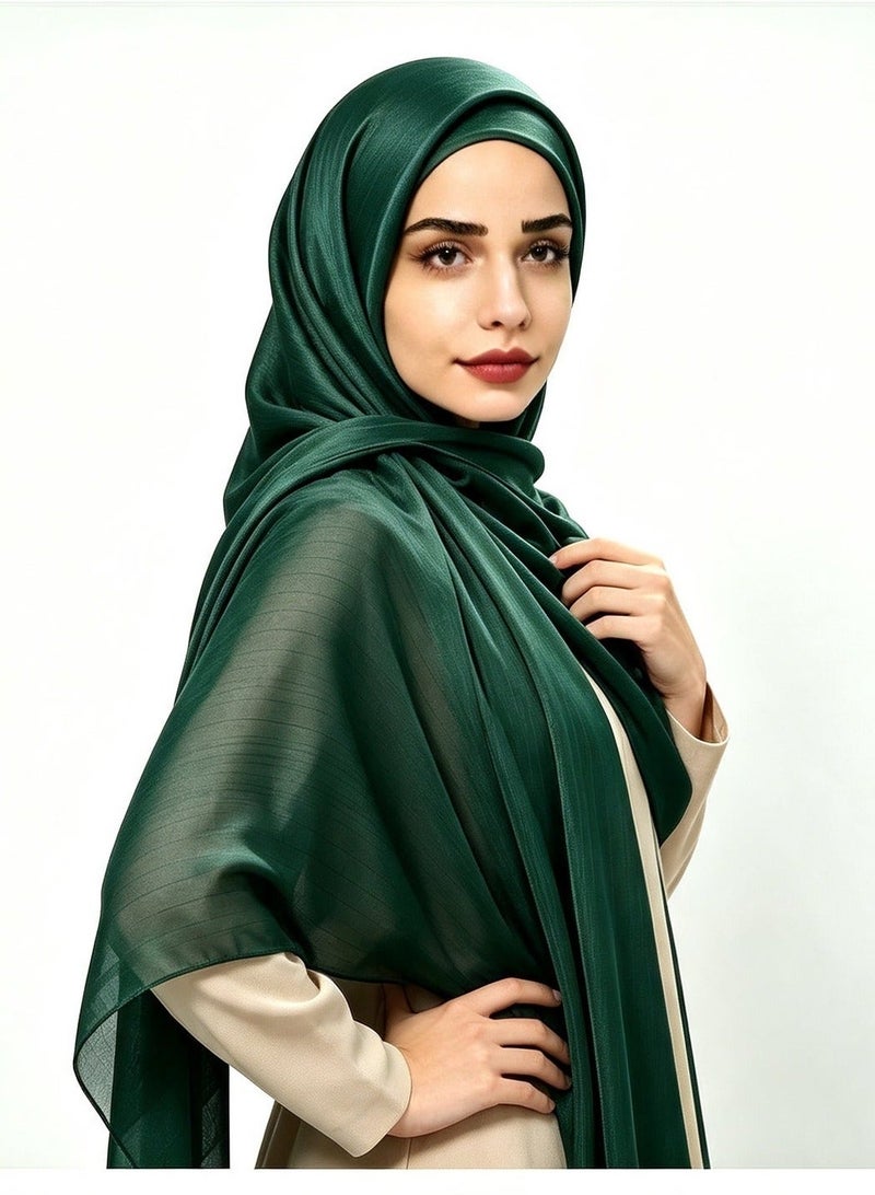 Women’s summer island-style silk crepe headscarf; a shimmering silk scarf that is light, breathable and radiant - Image 3