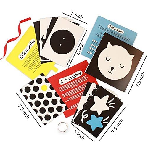 Shumee Black And White Flash Cards For Newborns | (0-1 year) | High Contrast Baby Visual Stimulation Cards | Double Sided Sensory Flashcards | Supports Early Cognitive Development | Newborn Baby Gift - Image 4