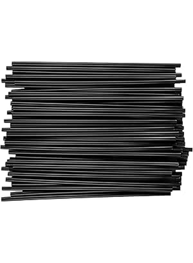 500 Black Disposable Plastic Straws 21cm for Cold Drinks Party Event Supplies - Image 1