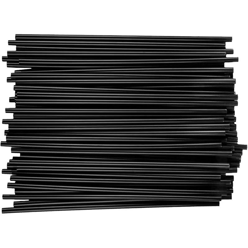500 Black Disposable Plastic Straws 21cm for Cold Drinks Party Event Supplies - Image 2
