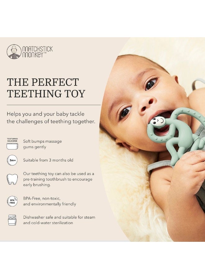 MATCHSTICK MONKEY Mini Monkey Teether Mint Green - Image 2