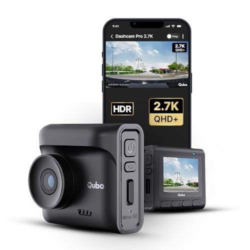 Qubo Car Dash Cam Pro 2.7K by Hero Group | QHD+ | HDR | 2.7K 5MP | Wide View | NightPulse Vision | 2" LCD Display | GPS Logger | Supports Up to 1TB SD Card | Made in India - Image 1