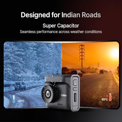 Qubo Car Dash Cam Pro 2.7K by Hero Group | QHD+ | HDR | 2.7K 5MP | Wide View | NightPulse Vision | 2" LCD Display | GPS Logger | Supports Up to 1TB SD Card | Made in India - Image 4