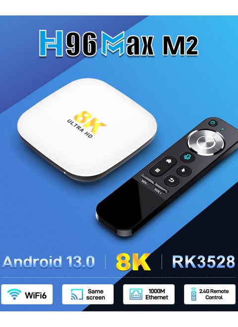 صندوق تلفزيون يعمل بنظام Android 13.0 مع معالج RK3528 رباعي النواة ARM Cortex A53 يدعم 2.4G و6G WIFI وBluetooth 5.0 TV Set Top Box