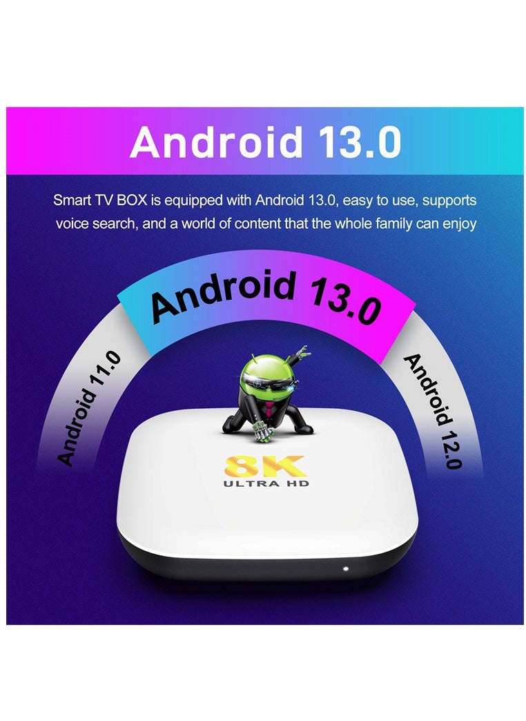 اتش 96 ماكس - صندوق تلفزيون يعمل بنظام Android 13.0 مع معالج RK3528 رباعي النواة ARM Cortex A53 يدعم 2.4G و6G WIFI وBluetooth 5.0 TV Set Top Box - Image 1