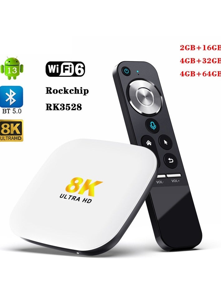 اتش 96 ماكس - صندوق تلفزيون يعمل بنظام Android 13.0 مع معالج RK3528 رباعي النواة ARM Cortex A53 يدعم 2.4G و6G WIFI وBluetooth 5.0 TV Set Top Box - Image 1